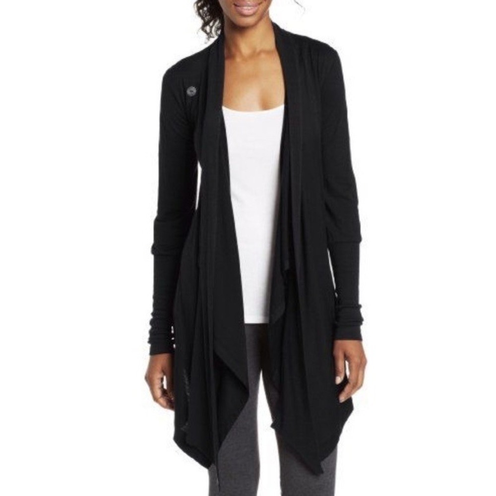 Icebreaker Bliss Wrap Cardigan Womens L Black Merino Wool Outdoor Gorpcore